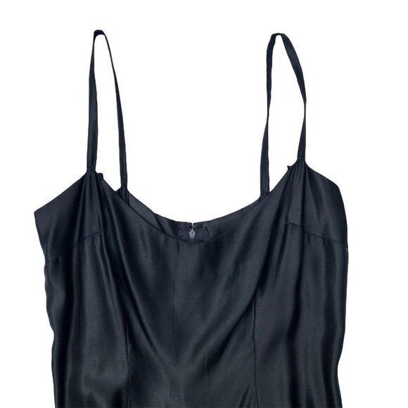 Vintage Sheer Petticoat Slip Dress Black Striped Fit & Flare Small - Picture 2 of 6